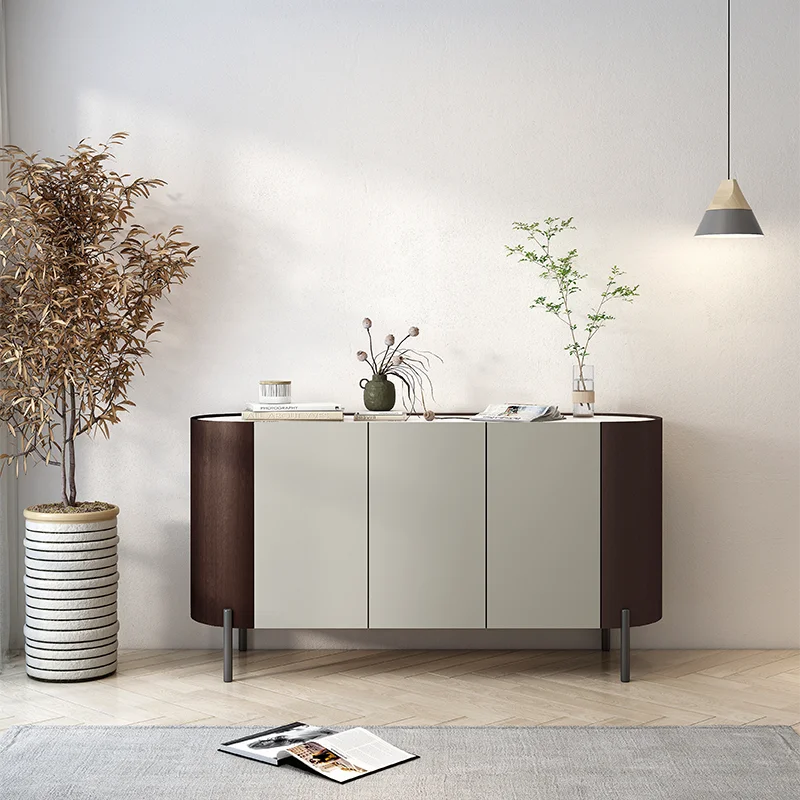 

Sideboard Solid Wood Nordic Italian Light Luxury Slate Modern Simple Living Room Against the Wall Locker Entrance Cabinet Kitche