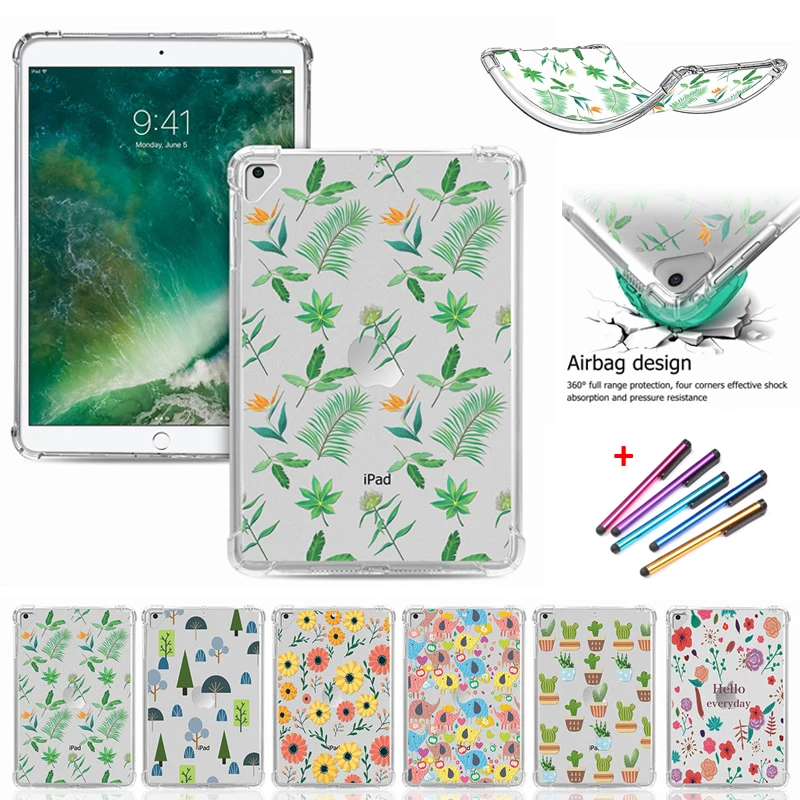 

For iPad 9.7 10.2 Pro 10.5 Case Cute Paint Soft TPU Cover For Funda iPad 8 7 6 5 th Gen Case For iPad Air 3 2 1 Protective Cover