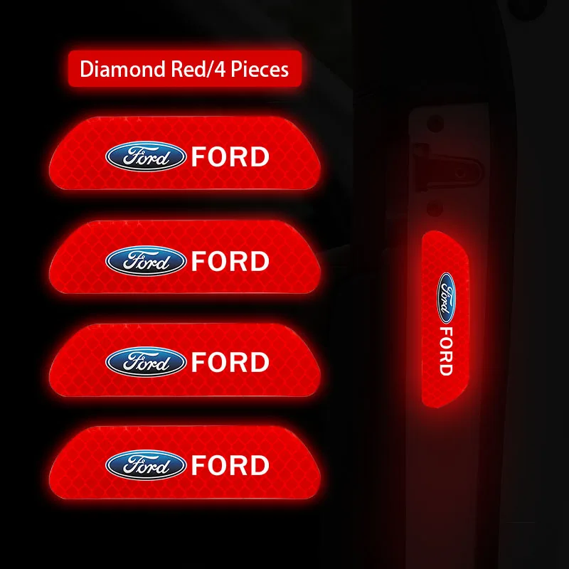 

4 шт. наклейка на дверь автомобиля, предупреждающий светоотражающий знак безопасности для Ford Focus Mk2 Mk4 Mk8 Fiesta Mondeo Shelby Ecosport Mustang Escape MAX