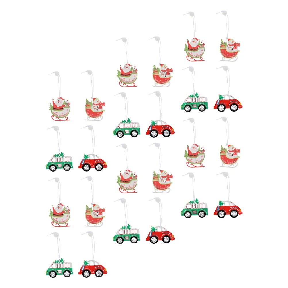 

24 шт., деревянные подвесные рождественские украшения