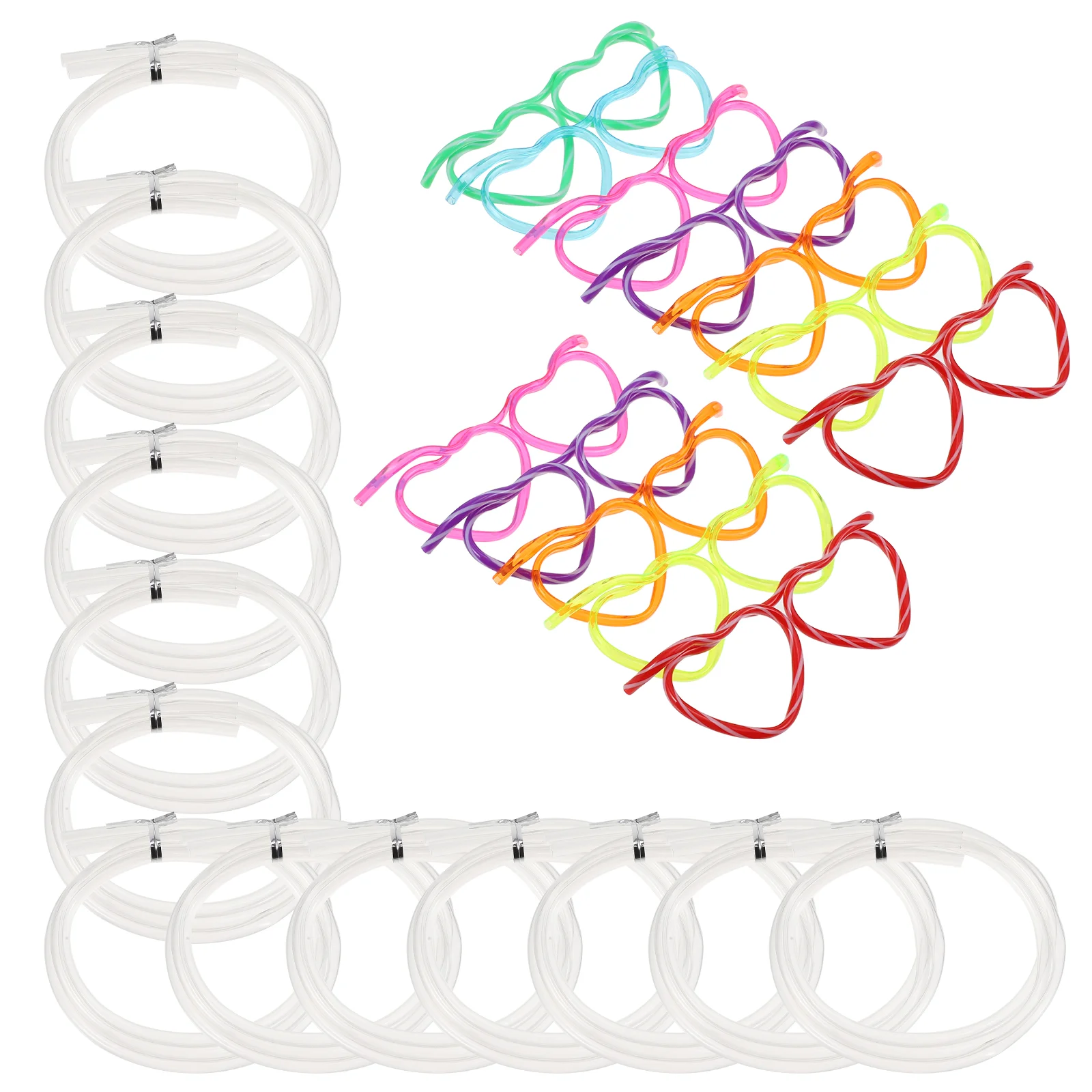 

12Pcs Children Glasses Shape Straws Fun DIY Drinking Straws (Assorted Color)
