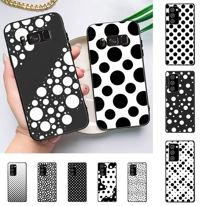 

RuiCaiCa Black And White Polka Dot Phone Case For Samsung Galaxy Note 10Pro Note 20ultra cover for note20 note 10lite M30S Back