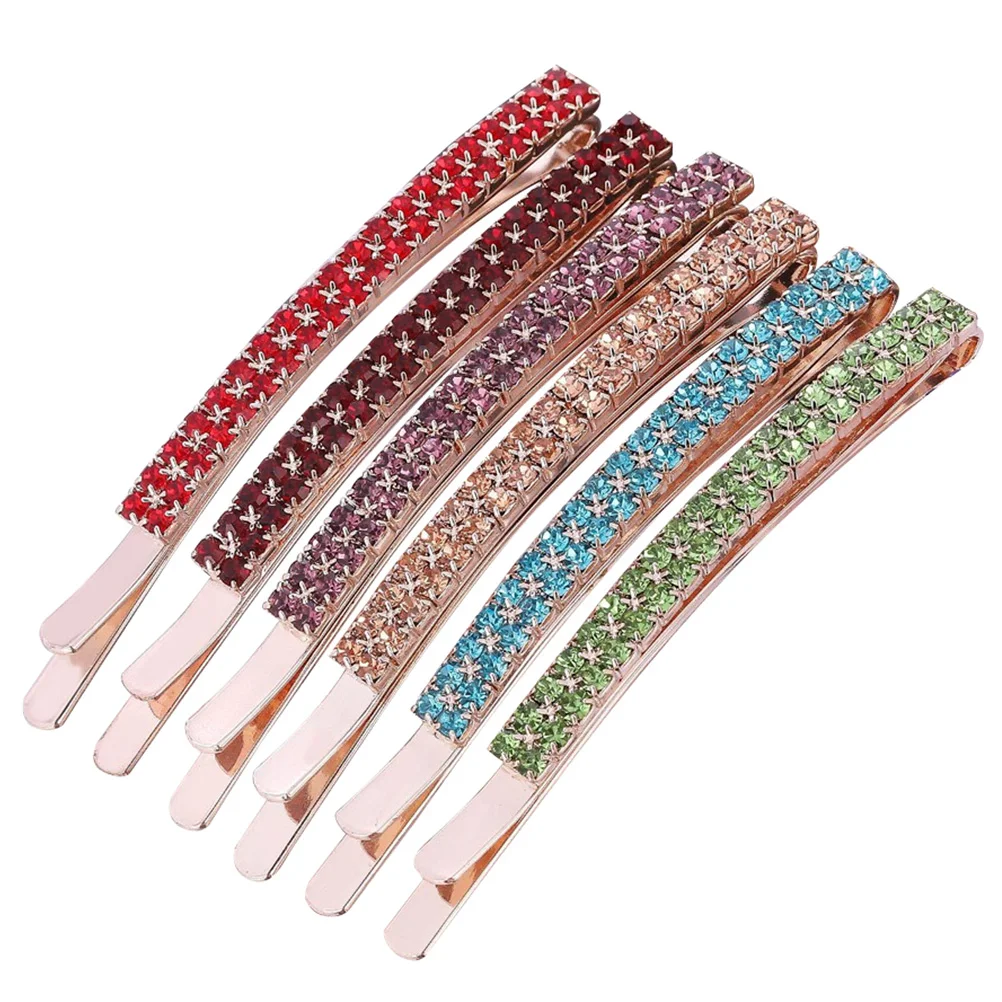 

Hair Rhinestone Bobby Crystal Pin Clips Barrettes Metal Hairpins Sparkly Barrette Weddings French Clamps Bang