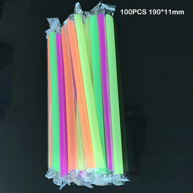 

100Pcs Bubble Tea Straw 11mm Wide Plastic Drinking Straws BPA Free Disposable Reusable for Boba Milkshake Smoothie Slushie Juice
