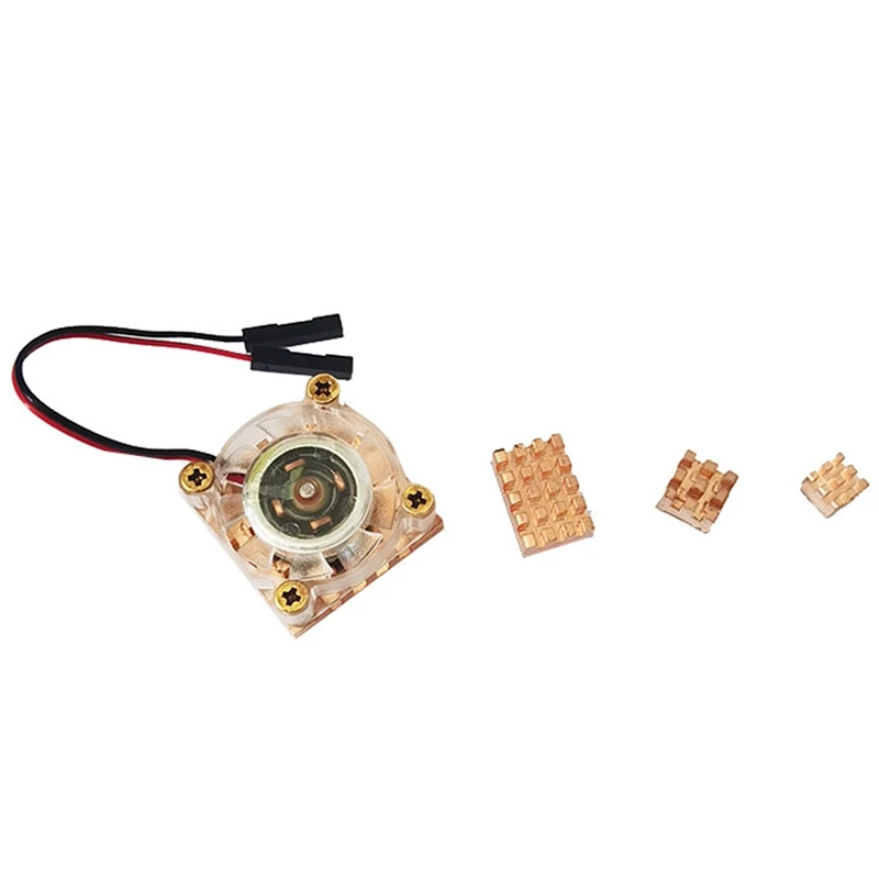 

Suitable For Raspberry Pi 4B 3B Development Board CPU 5V Cooling Fan With Pure Copper Base Back Glue Radiator Set