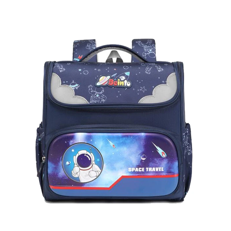 

Ортопедический школьный ранец для мальчиков, детский портфель для учеников 1-2 классов, ортопедический рюкзак с принтом астронавта, 2023