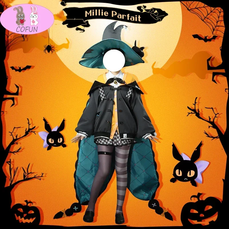 Аниме игра Vtuber Hololive En Ethyria косплей костюм Хэллоуин женское платье Millie Parfait ведьмы