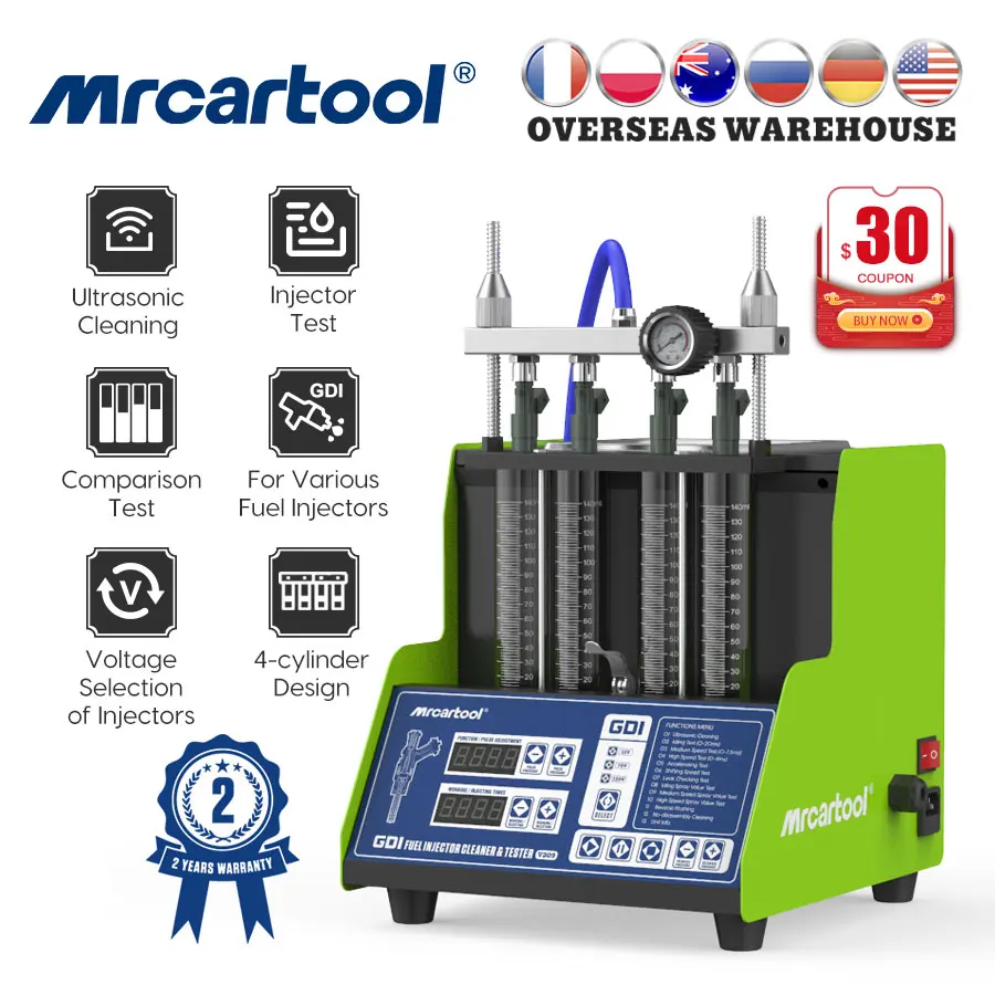 Тестер топливного инжектора MRCARTOOL V308 ультразвуковой очиститель сопел 110 В/220 В для