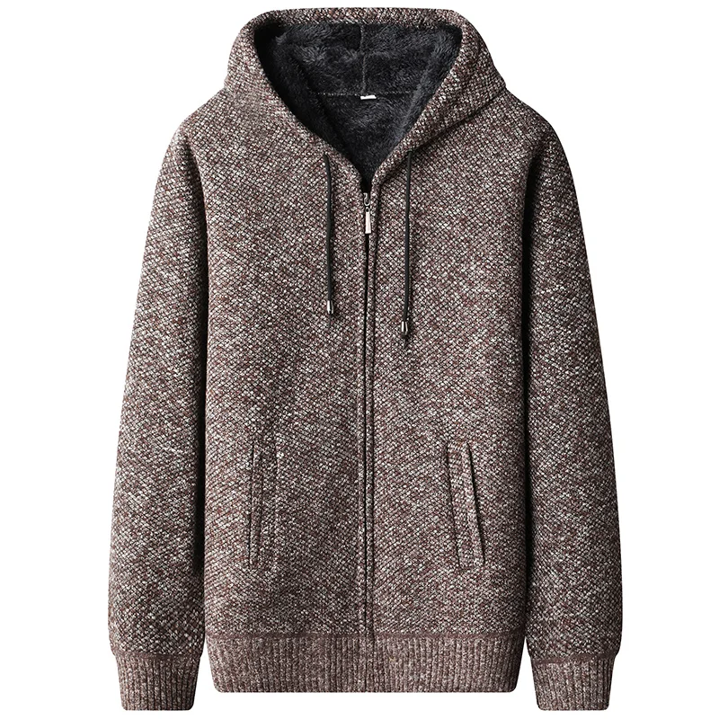 

2022 Autumn Fashion Hooded Sweaters Men Slim Knitwear Jumper Soft Warm Pullover Male Casual Trendy Jersey Knitted Sweater 8802-3
