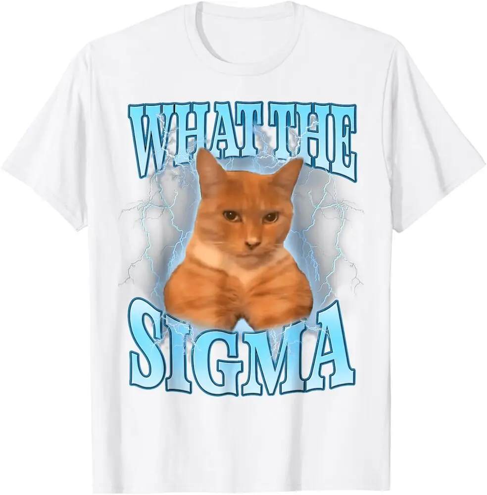 ERM What The Sigma Meme Cat Ironic Brainrot Y2K футболка из хлопка