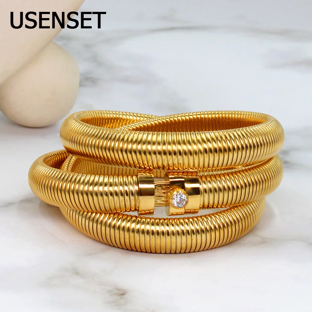 USENSET массивный многослойный браслет двойного назначения из нержавеющей стали 304l