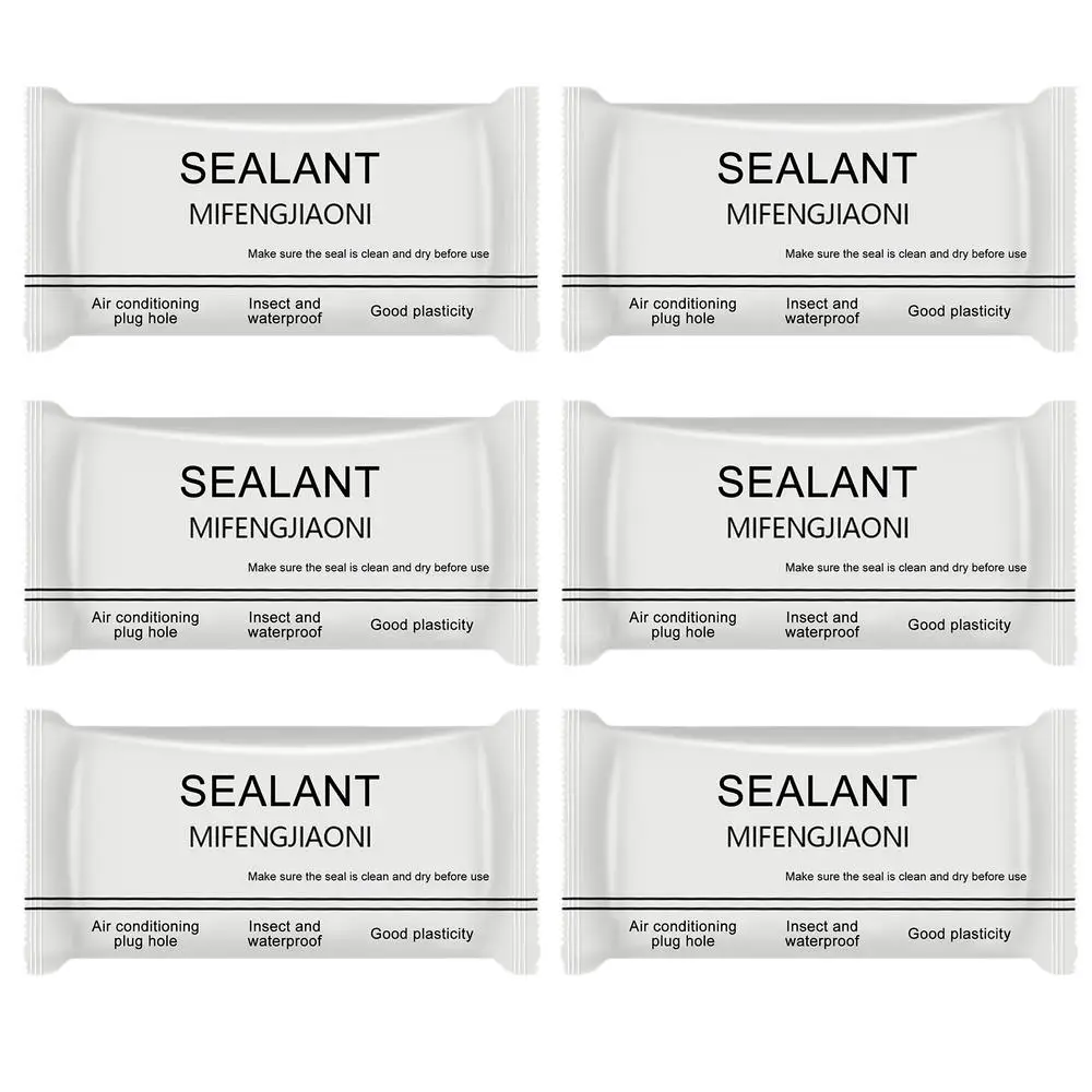

6 шт. водонепроницаемая уплотнительная глина для ремонта воздуховода, белая формованная силиконовая шпатлевка, отверстие в стене, отверстия для кондиционирования воздуха