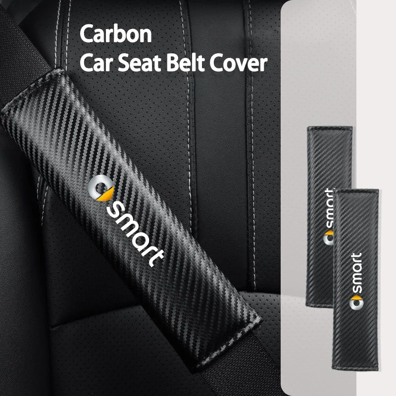 

Carbon Car Seat Safety Belt Protector For Smart Fortwo Forfour 451 453 450 452 454 Roadster Coupe Crossblade Cabrio City-Coupe