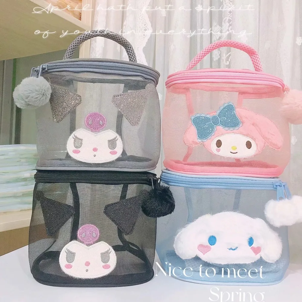 

Kawaii Kuromi My Melody Cinnamoroll Cartoon Large Capacity Cosmetic Bag Anime Sanrioed Cute Portable Travel Toiletry Bag