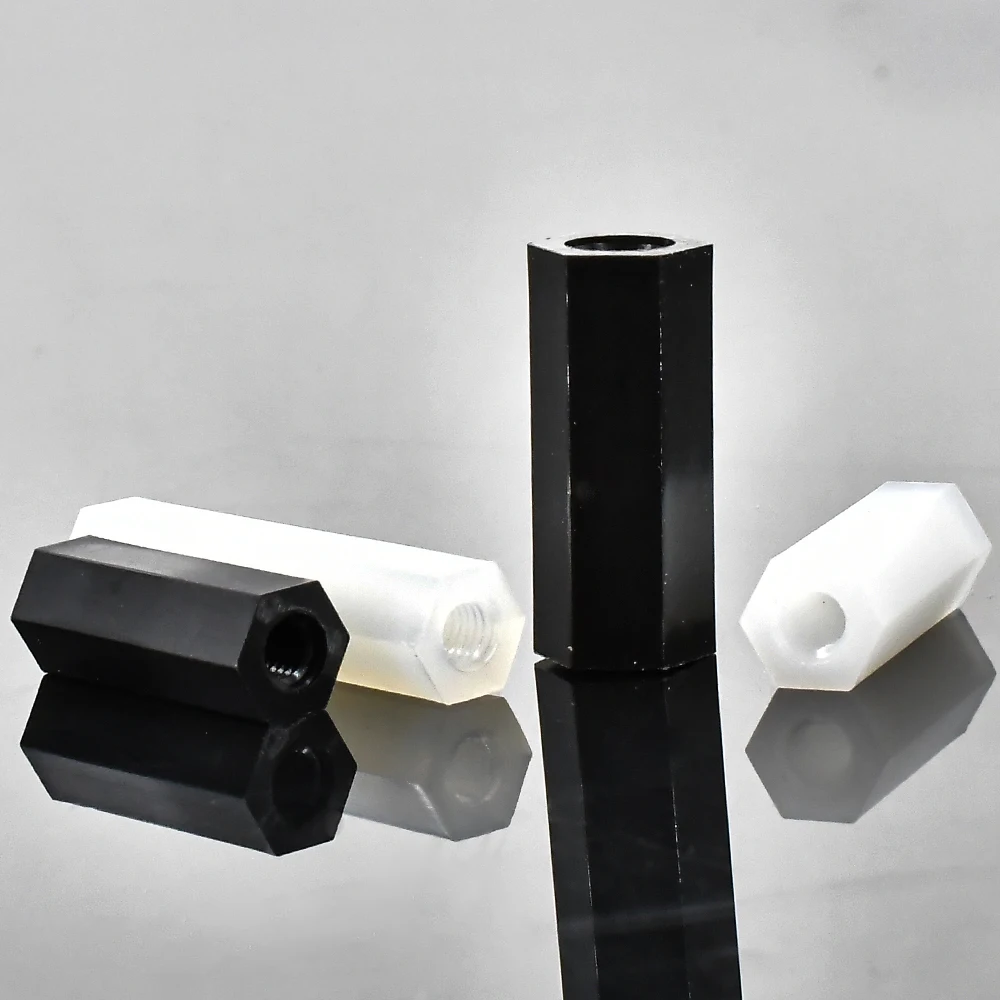 

M2 M2.5 M3 M4 M5 M6 Черный/Белый нейлоновый шестигранный внутренний противостоящий столб для монтажа на плате Резьба для печатной платы Пластиковый шестигранный винт для материнской платы