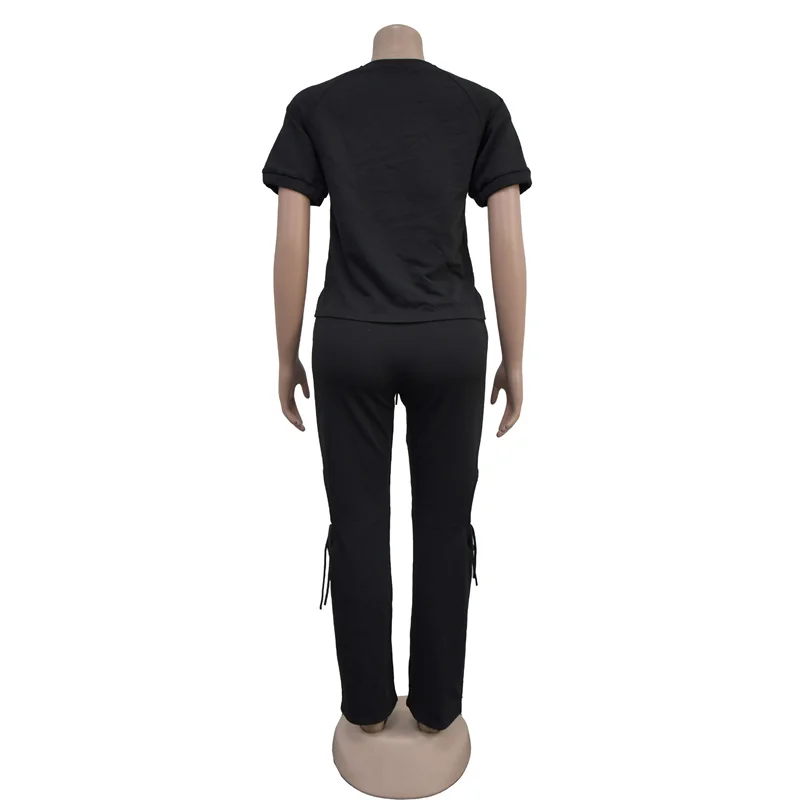 Женский спортивный костюм с коротким рукавом футболка надписью и принтом солнца