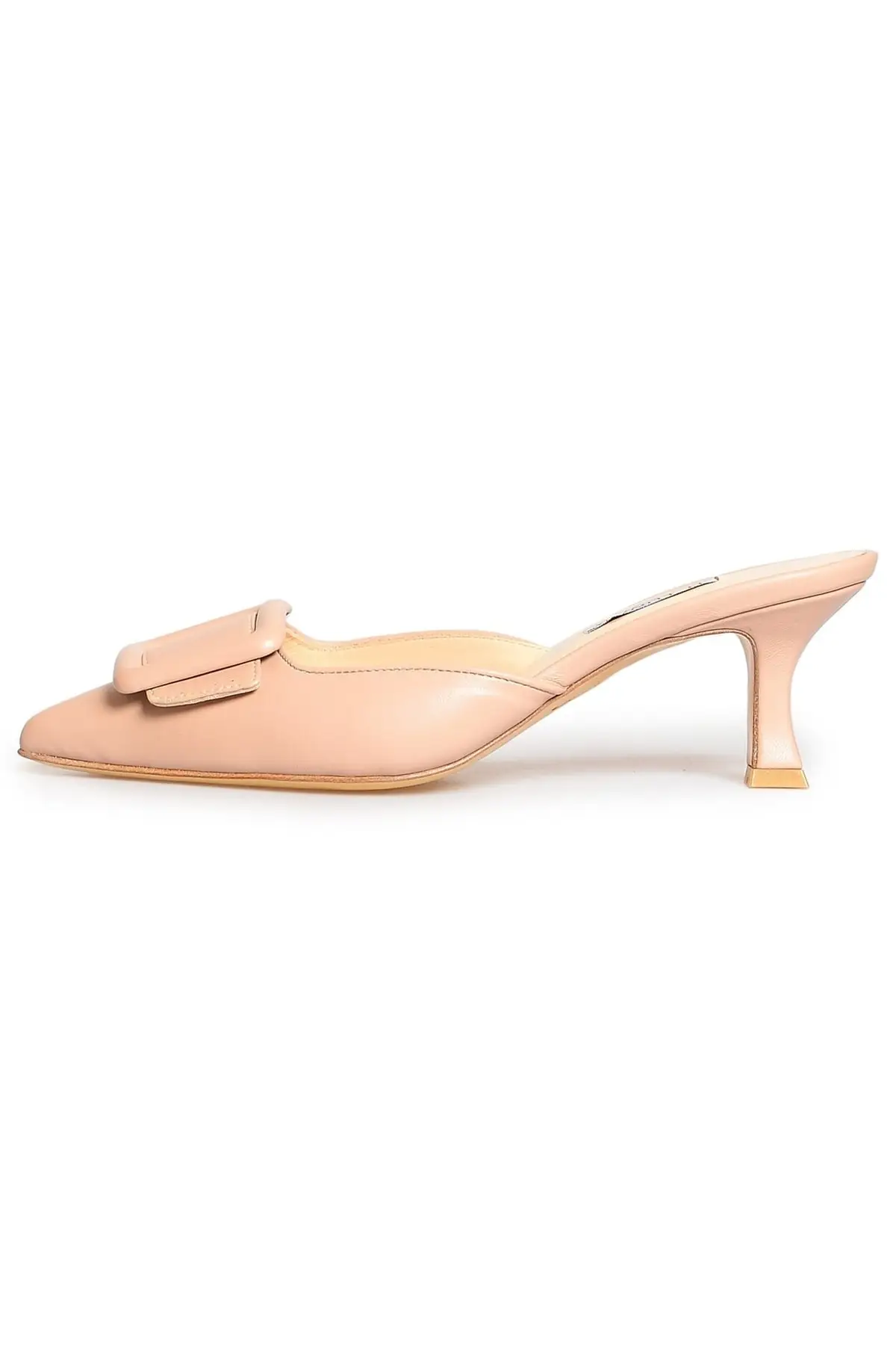 

Nude Metis belt buckle heels slippers