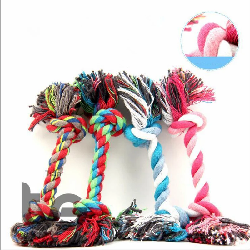 

Double knot toy Pets Length:18CM dogs pet supplies Pet Dog Puppy Cotton Chew Knot Toy Durable Braided Bone Rope Funny Tool