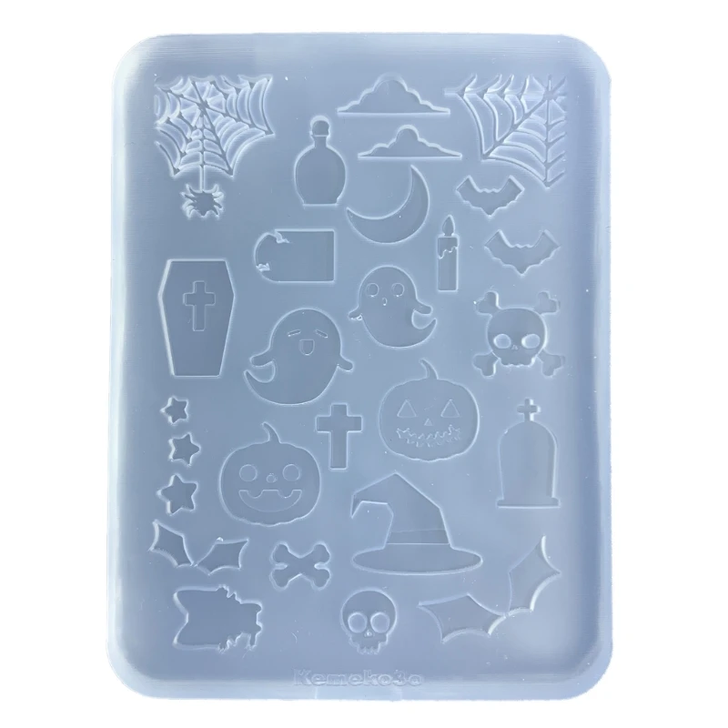 

Halloween Theme Mold Silicone Casting Mold Epoxy Resin Mold Hollow Mold for Keychain Pendant Jewelry Making T8DE