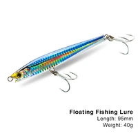 minnow fishing lure luminous sinking lure 95mm 40g artificial hard bait crankbait wobblers carp perch trout fishing accessories