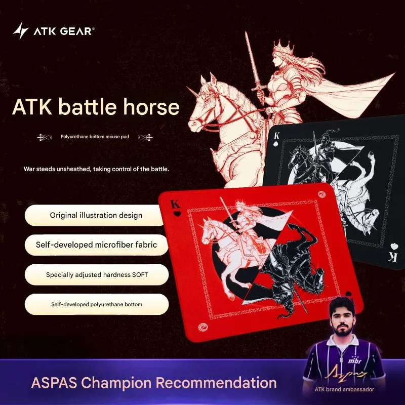 Фото Коврик для мыши Atk Battle Rider с оригинальной иллюстрацией для киберспорта, коврик для мыши Atk Warhorse, коврик из ультратонкой ткани, подарки для игроков №2