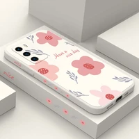 flower waves phone case for huawei p40 p50 p30 p20 pro lite nova 5t y7a mate 40 30 20 pro lite liquid silicone cover