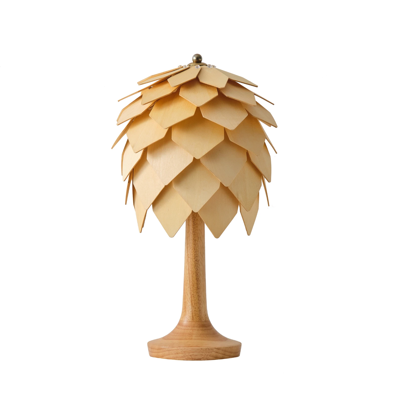 

Modern Turkish Pinecone Art Deco Oak Wooden Mushroom Wood Table Led Desk Night Bedside Lamp Lighting Light For Bedroom