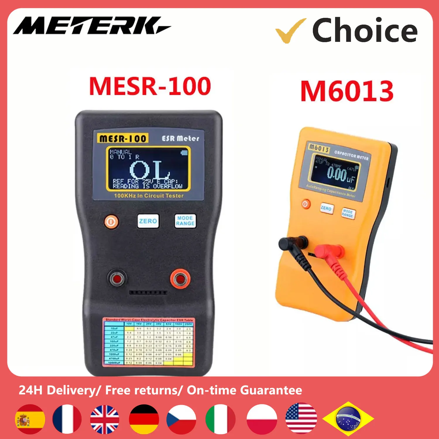 MESR-100/M6013 ESR измеритель емкости Ом, профессиональный измеритель ...