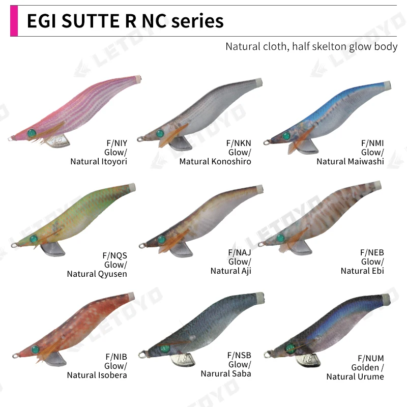 Yamashita Eging Fishing Squid Lure EGI SUTTE R N/ND/NDX/NC Japan Hooks Luminous Sea Fishing Goods for Cuttlefish Octopus Squid