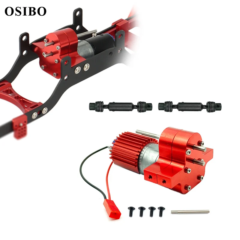 Metal Transfer GearBox 370 Brush Motor with Drive Shaft for WPL C14 C24 B24 B36 MN D90 MN99S RC Car Upgrade Accessories
