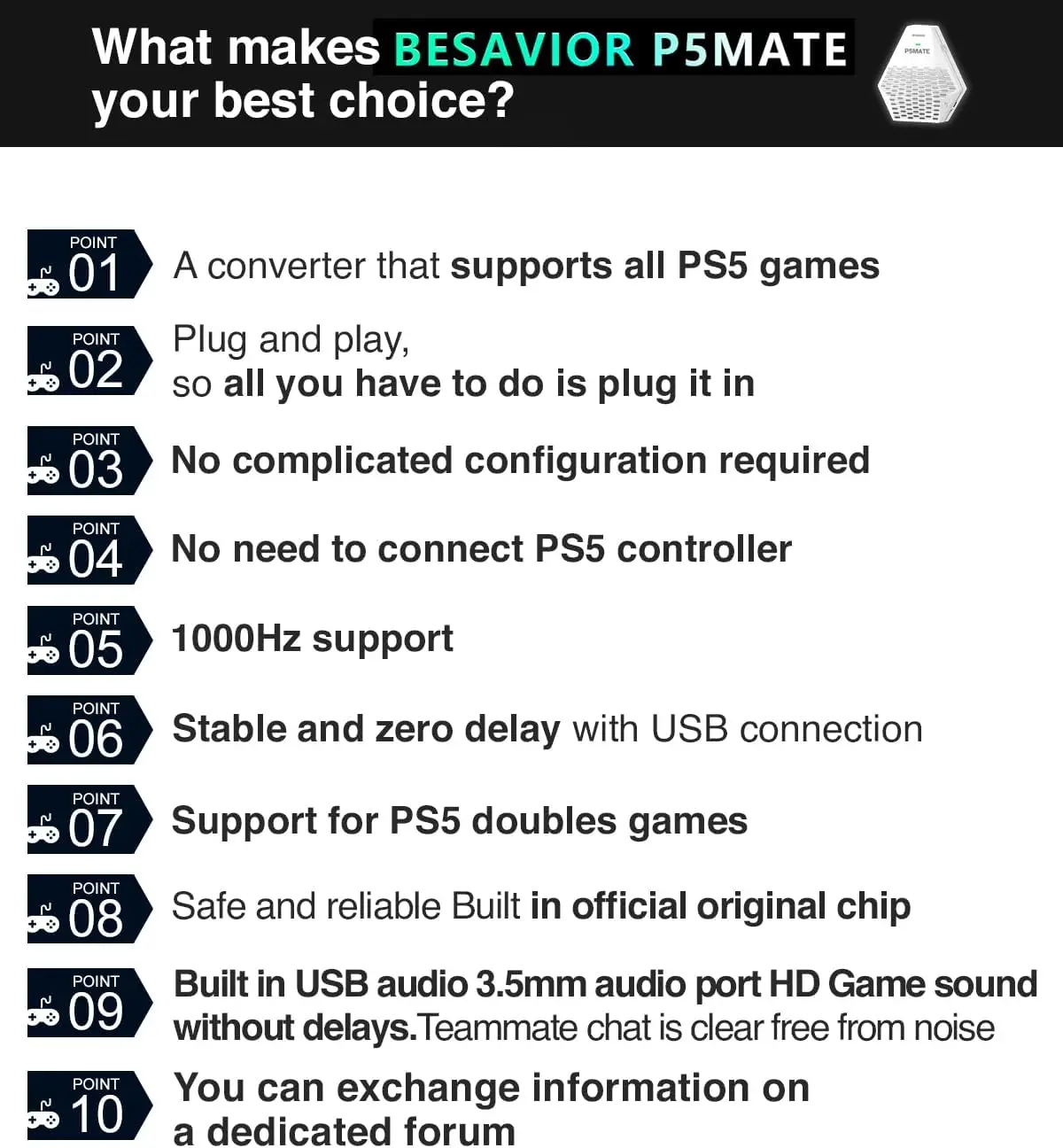 Эмулятор адаптера-конвертера Besavior P5Mate для игровой консоли PS5 (P5 MATE) (art.: 3920c98d87faf) - 3920c98d87faf