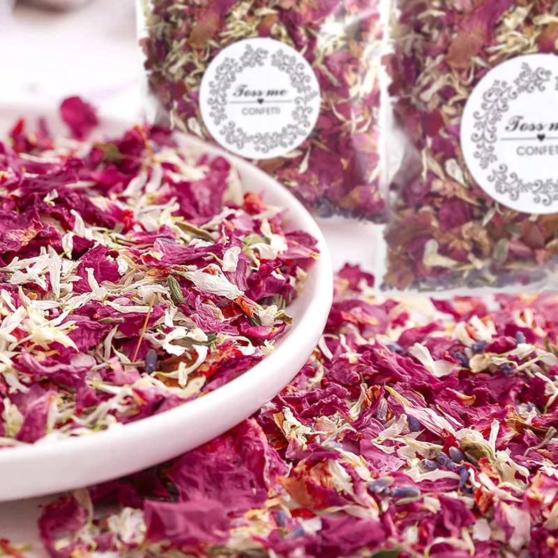 

100Pack Dry Rose Petal Wedding Real Dried Flower Natural Biodegradable Confetti for Shower/Birthday/Party/Soap Making/Home Decor