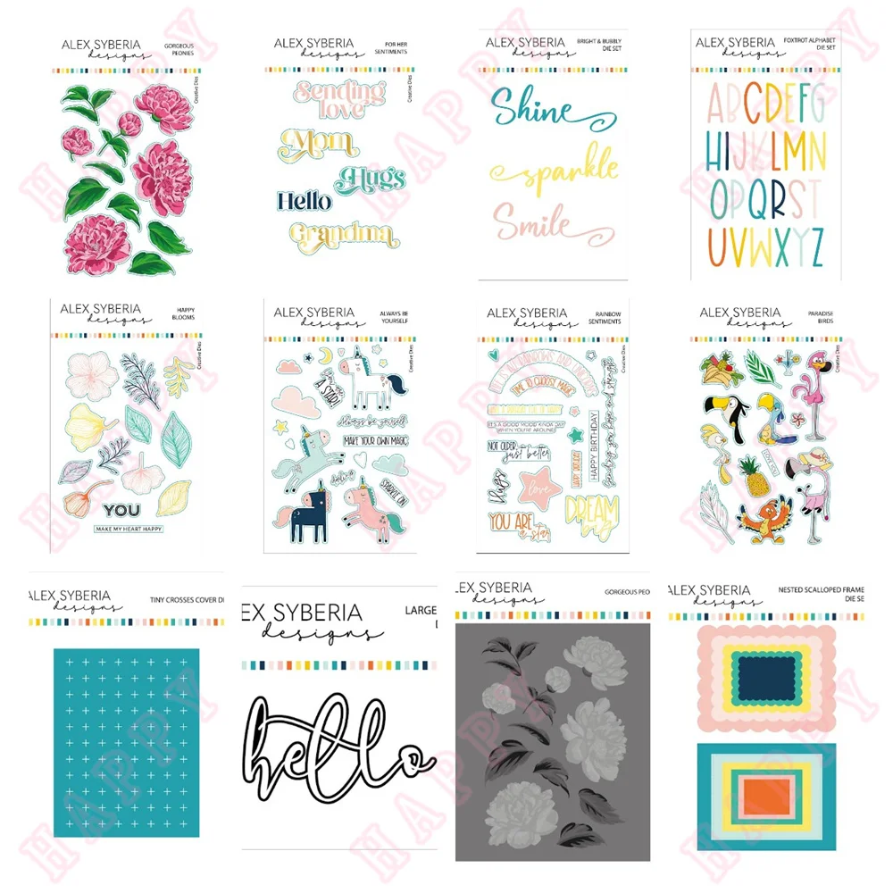 

Sentiments Peonies Crosses Stamps Stencils Metal Cutting Dies Hot foil Decoration Scrapbook Album Make Embossing Craft Template