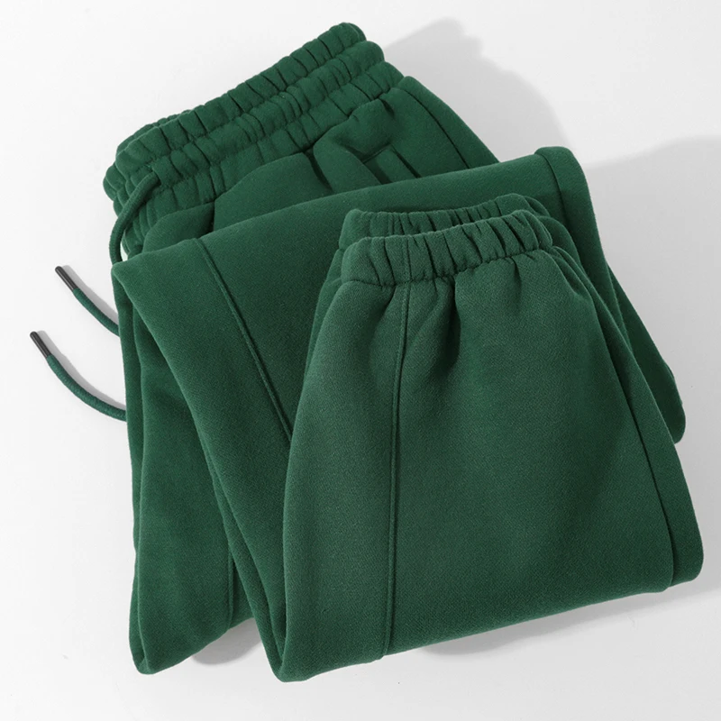 Very Handsome and Slish! 350G American Heavy Fleece-lined Warm Sweatpants Women Loose Ankle-tied Casual Trousers Men's Autu...