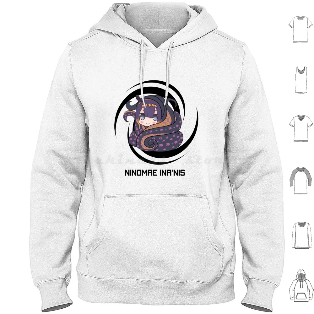 Хлопковая толстовка Ninomae Inanis с длинным рукавом Hololive Gawr Gura Vtuber Anime Takanashi Kiara Holomyth