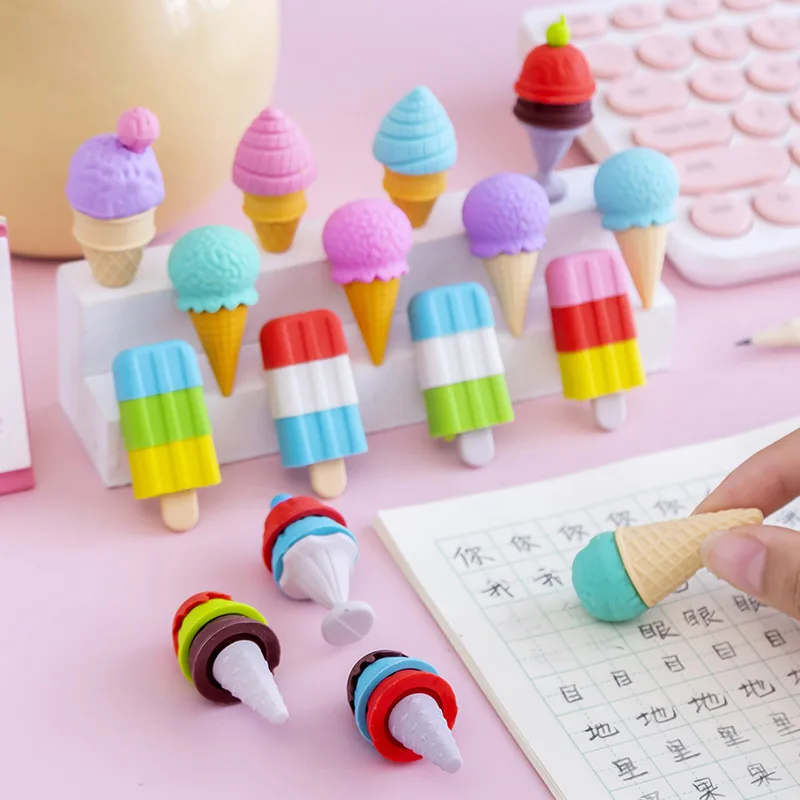 Подарочный ластик для десертов мороженого набор студентов рождественский