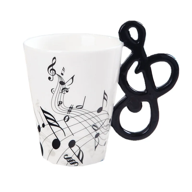 Mug Violin Water Cup Musical Instrument Music Note Bone China 400ml Large | Дом и сад