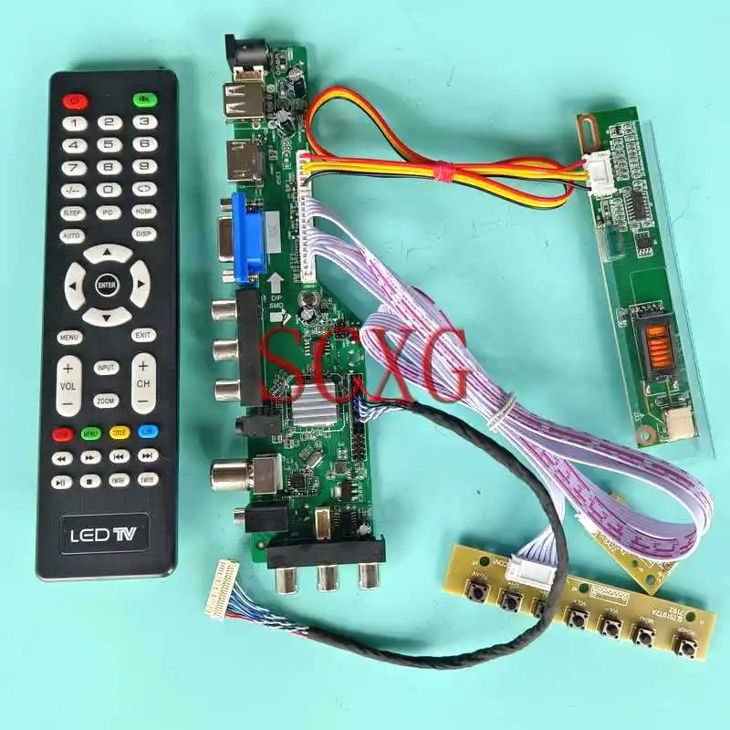 

DVB Digital Controller Board For B133EW01 LTN133AT07 LTN133AT08 13.3" 1280*800 1-CCFL Kit USB HDMI-Compatible VGA AV LVDS 20 Pin