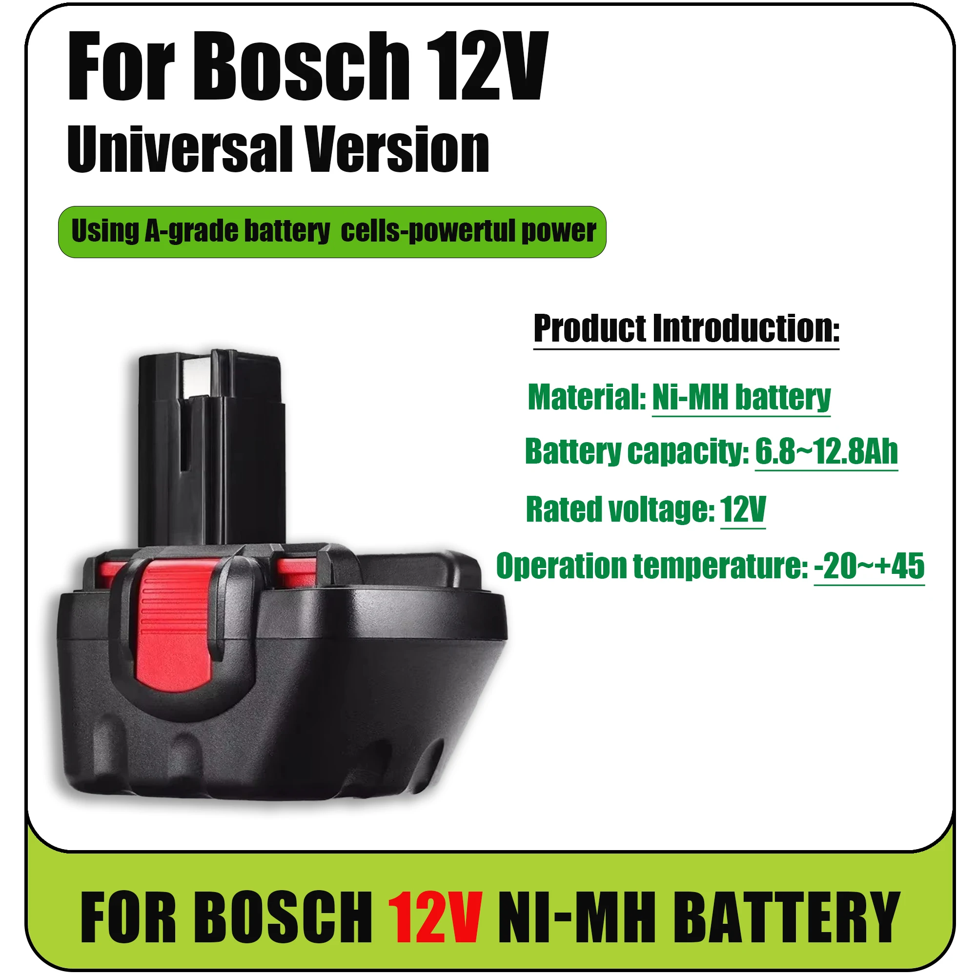 Фото 2025 Горячая аккумуляторная Ni-MH отвертка Bosch 12 В, 12 В, PSR, BAT043, BAT045, BAT046, BAT049, 2607335273, 2607335274 №3