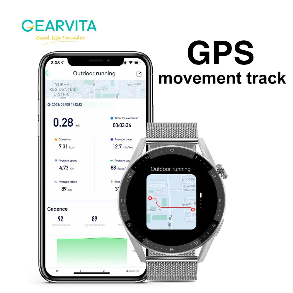 Новейший GPS трек 454*454 AMOLED для Huawei Smart Watch 3 Max Bluetooth Call High Refresh IP68 Wirelss зарядка