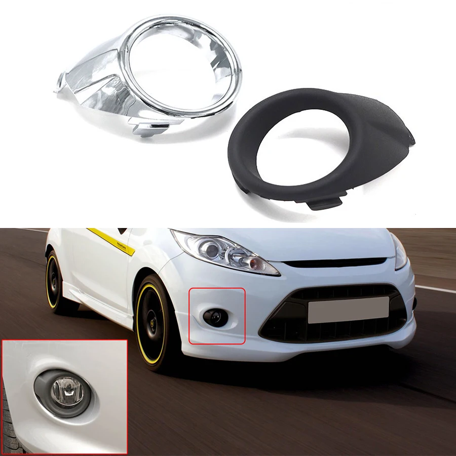 

Для Ford Fiesta 2009 2010 2011 2012 автомобильные аксессуары передний бампер декоративная отделка противотуманная фара накладка на противотуманную фар...