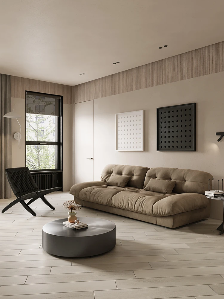 

Simple modern down double three-person fabric cloud sofa