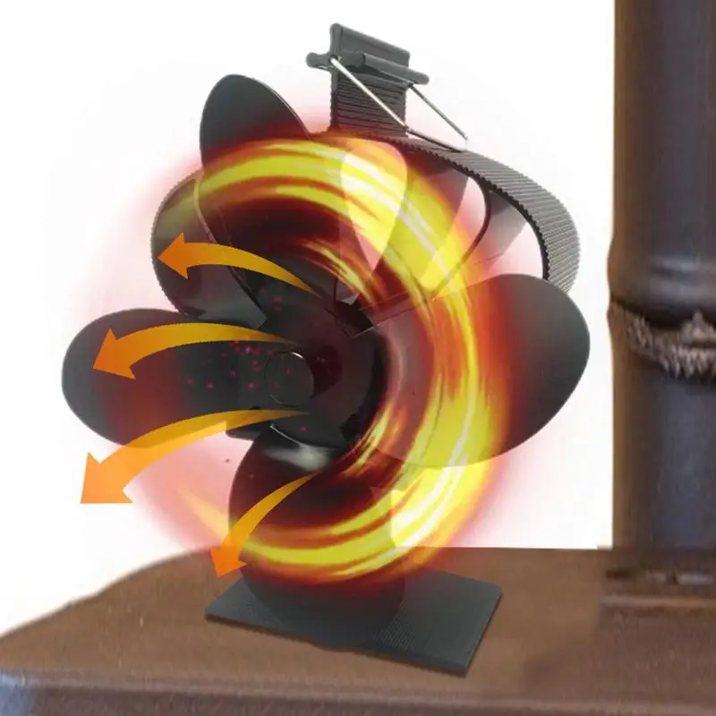 

Вентилятор для печи, работающий от тепловой энергии термостойкий вентилятор для камина, нажимной вентилятор для горизонтального потока воздуха, износостойкие аксессуары для дровяной плиты