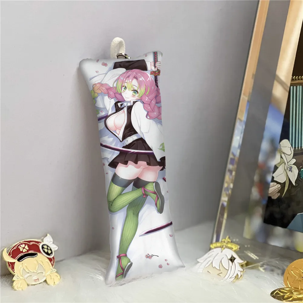 

Demon Slayer Kanroji Mitsuri Mini Dakimakura Pendant Cartoon Anime Keychain kimetsu no yaiba Small Body Pillow Bag Pendant