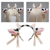 2022 new cartoon plush fox cow ear headband cosplay hair hoop animal hairband lolita hair hoop kawaii animal headdress