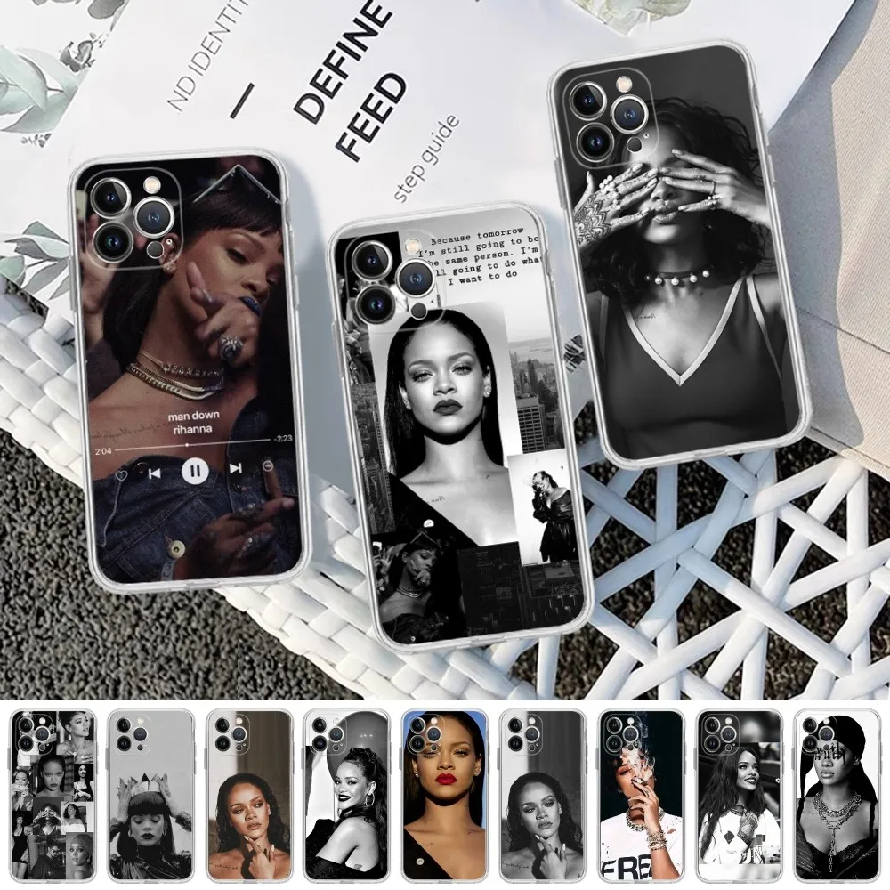 

Singer actor R-Rihannas-sexy Phone Case For iPhone 15 14 13 12 Mini 11 Pro XS Max X XR SE 6 7 8 Plus Soft Silicone Cover