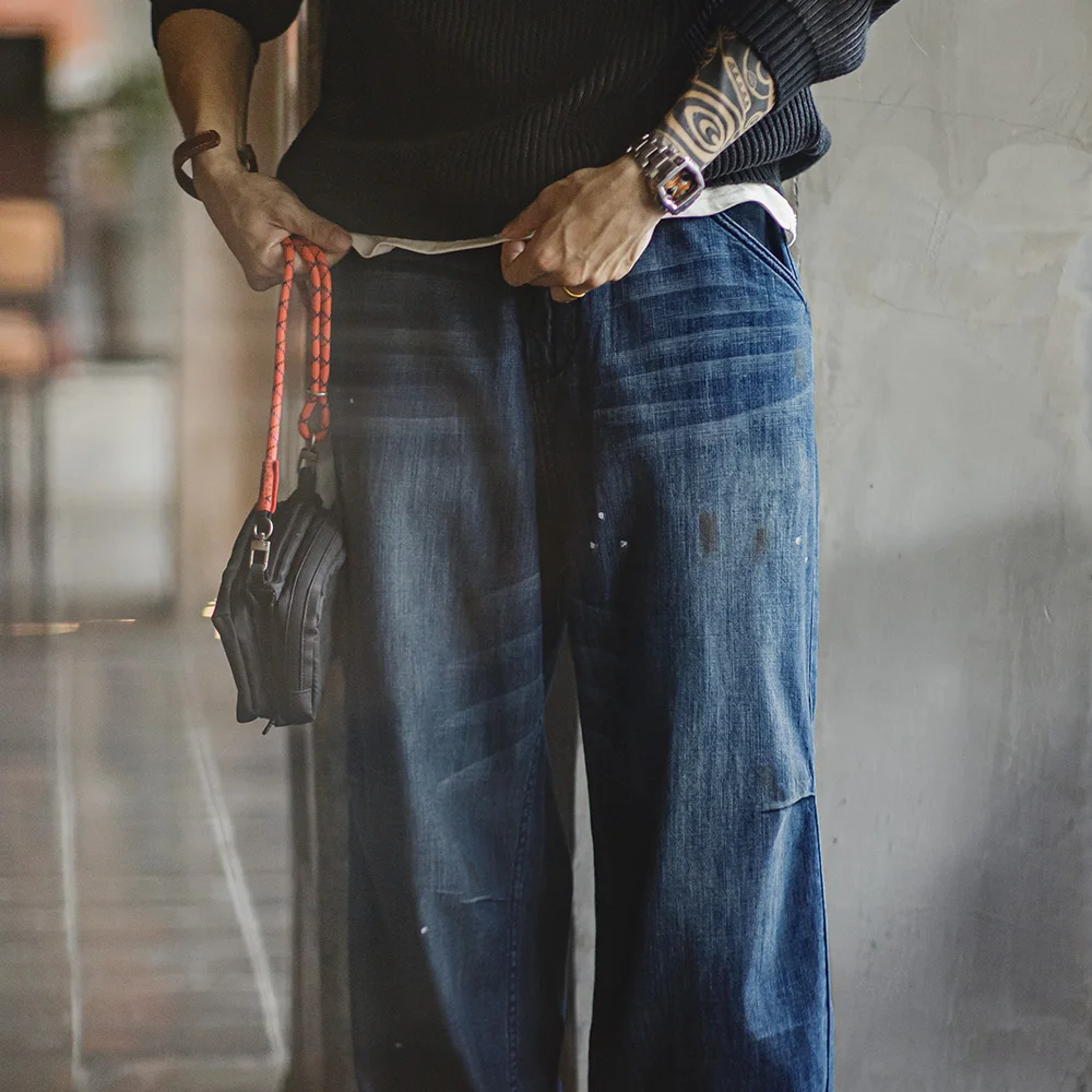 Мужские джинсы в стиле ретро Maden свободные прямые из хлопка с эффектом потертости