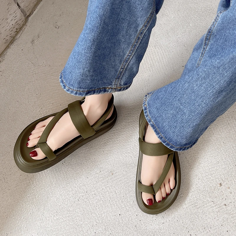 Casual Open-toe Women Sandals Non-slip Black Hook Loop Platform Sandals Shoe Female Summer Beach Shoes 2023 New