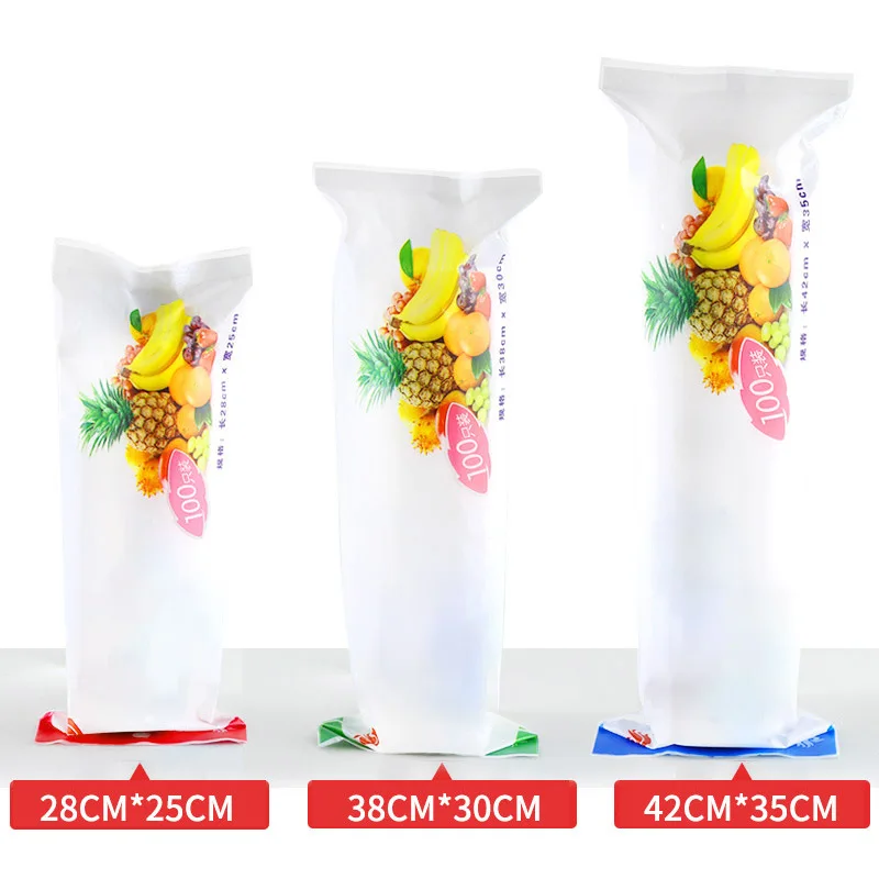 

100 шт./рулон, одноразовые прозрачные кухонные принадлежности с ручкой