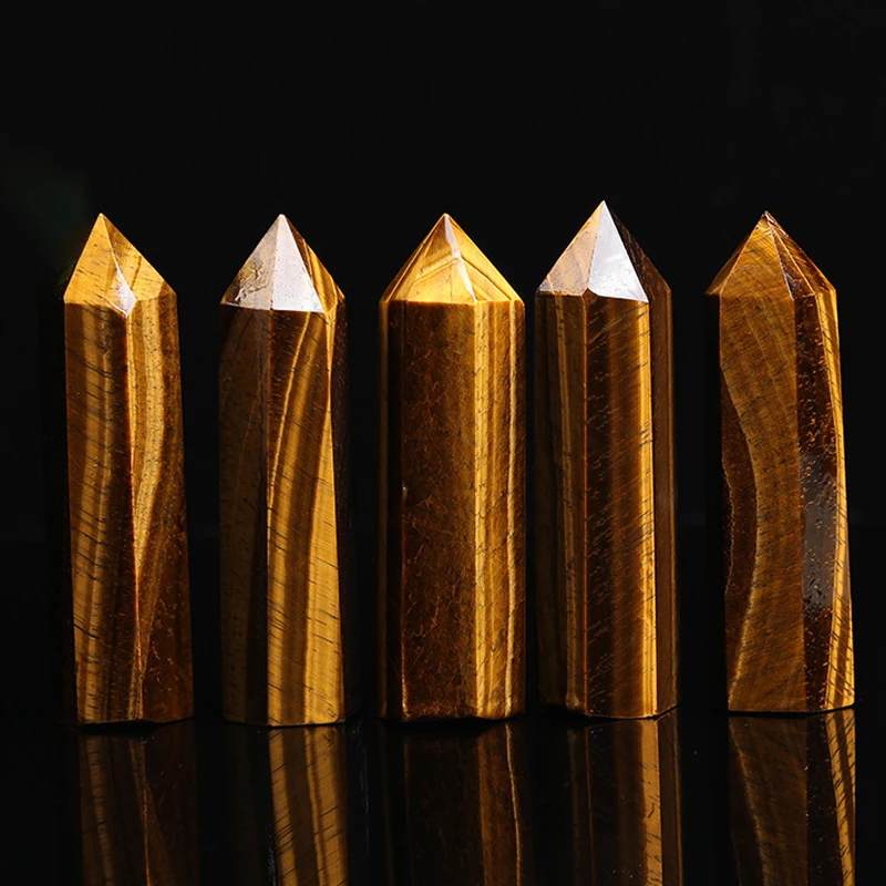 Natural Crystal Tiger Eye Stone Energy Column Obelisk Hand Polished Very Beautiful Gem Specimen Mineral Home Decor